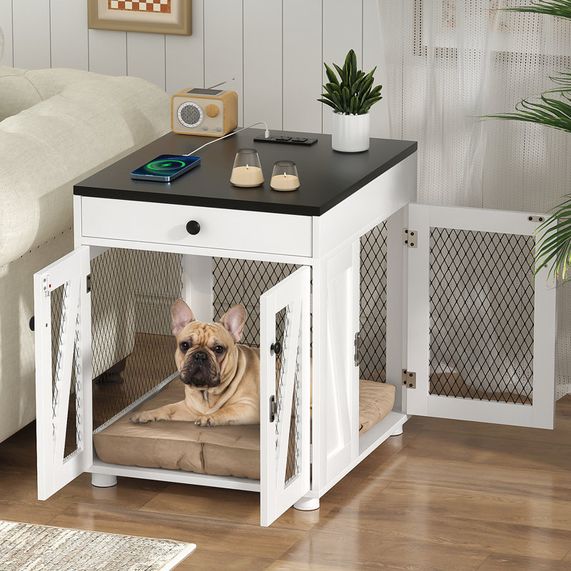 Farmhouse dog crate end table top